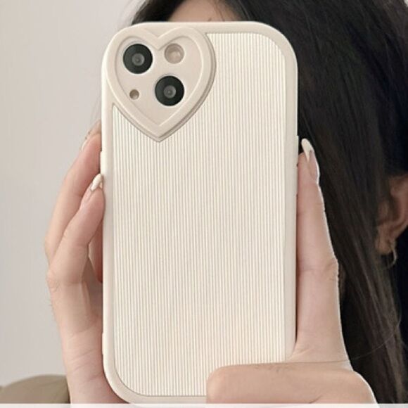 Neutral Protective iPhone 13 Pro Max Case with Heart Around Camera Lens. NEW! - Picture 4 of 5